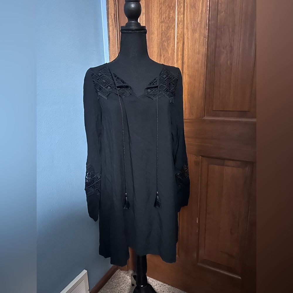 Express Black Lace Detail Dress